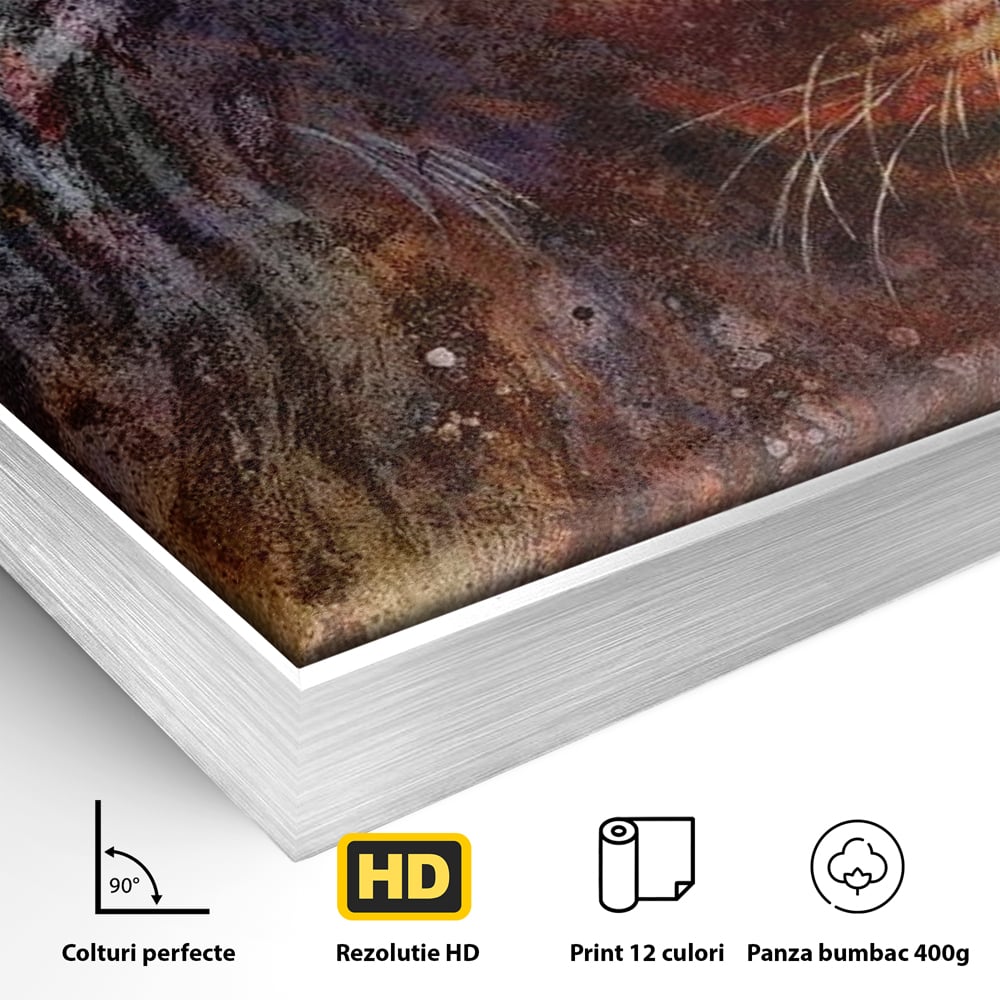 Tablou Canvas Premium, LuxCanva® M1388, Gardianul Universului, Leu, Regele Junglei, Nebuloasa, Stele, Univers, Aura, Expresiv, Infinit, Birou, Living, Camera Copil