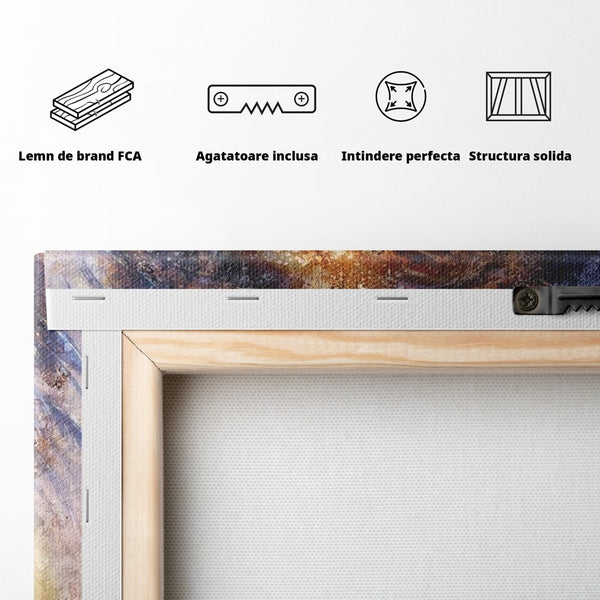 Tablou Canvas Premium, LuxCanva® M1388, Gardianul Universului, Leu, Regele Junglei, Nebuloasa, Stele, Univers, Aura, Expresiv, Infinit, Birou, Living, Camera Copil
