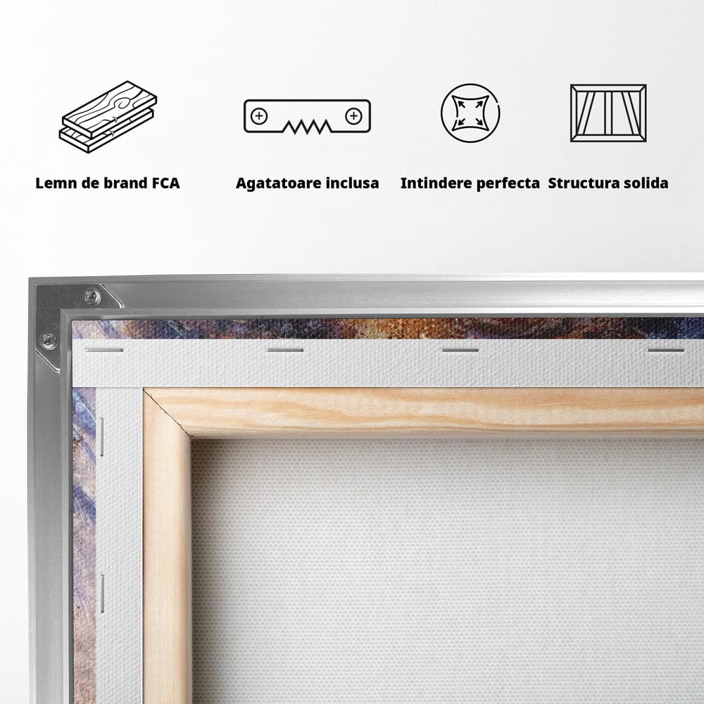 Tablou Canvas Premium, LuxCanva® M1388, Gardianul Universului, Leu, Regele Junglei, Nebuloasa, Stele, Univers, Aura, Expresiv, Infinit, Birou, Living, Camera Copil