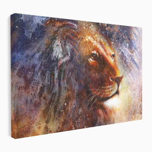 Tablou Canvas Premium, LuxCanva® M1388, Gardianul Universului, Leu, Regele Junglei, Nebuloasa, Stele, Univers, Aura, Expresiv, Infinit, Birou, Living, Camera Copil