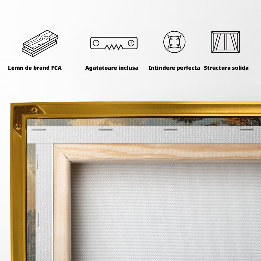 Tablou Canvas Premium, LuxCanva® M1389, Impreuna in Lumea Noua, Oras, Modern, Cladiri, Dualitate, Natura, Lei, Animale, Pereche, Arbori, Uniune, Birou, Living, Camera Copil