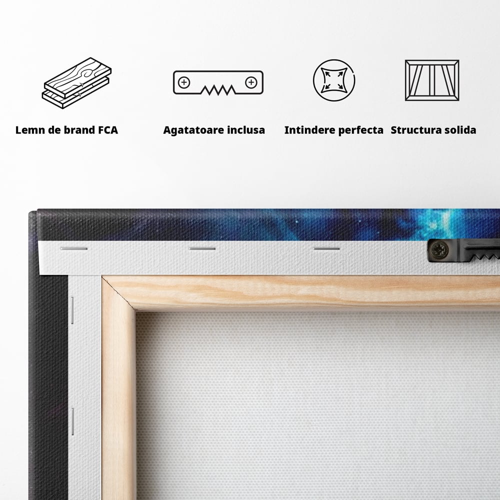 Leinwandbilder Premium, LuxCanva® M1390, Begegnung mit dem Unendlichen, Blitz, Halbmond, Universum, Sterne, Sonnenuntergang, Mond, Sonnenuntergang, Mond, Mond, Himmel, Mysterium, Geist, Geist, Magie, Büro, Wohnen, Kinderzimmer