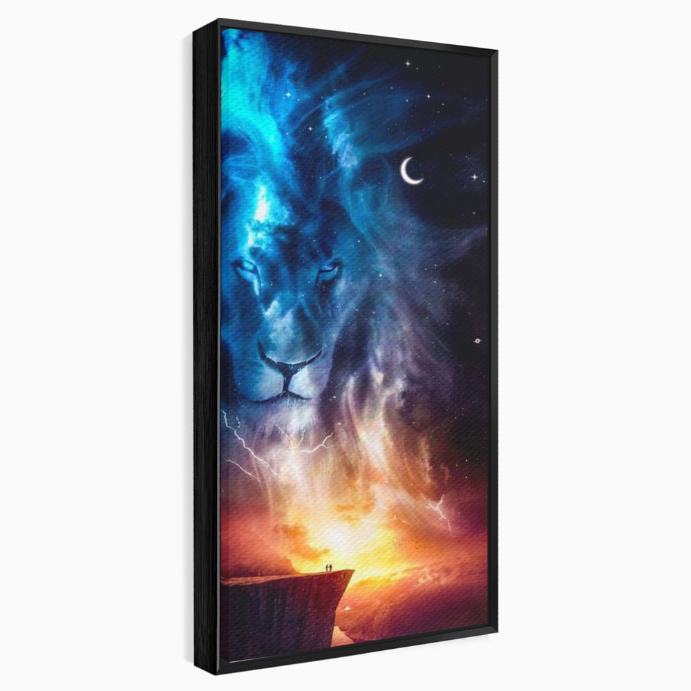 Leinwandbilder Premium, LuxCanva® M1390, Begegnung mit dem Unendlichen, Blitz, Halbmond, Universum, Sterne, Sonnenuntergang, Mond, Sonnenuntergang, Mond, Mond, Himmel, Mysterium, Geist, Geist, Magie, Büro, Wohnen, Kinderzimmer