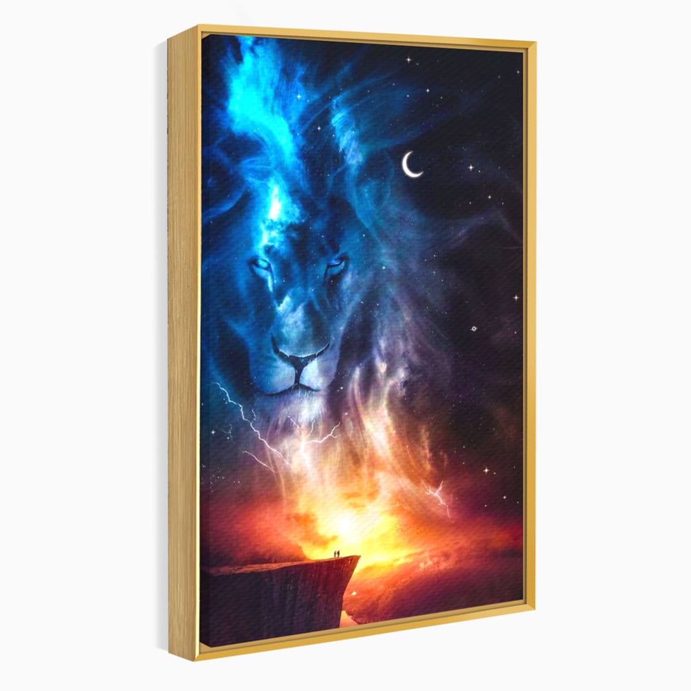 Leinwandbilder Premium, LuxCanva® M1390, Begegnung mit dem Unendlichen, Blitz, Halbmond, Universum, Sterne, Sonnenuntergang, Mond, Sonnenuntergang, Mond, Mond, Himmel, Mysterium, Geist, Geist, Magie, Büro, Wohnen, Kinderzimmer