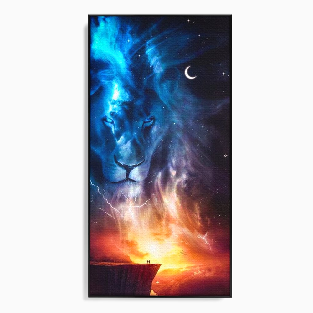 Leinwandbilder Premium, LuxCanva® M1390, Begegnung mit dem Unendlichen, Blitz, Halbmond, Universum, Sterne, Sonnenuntergang, Mond, Sonnenuntergang, Mond, Mond, Himmel, Mysterium, Geist, Geist, Magie, Büro, Wohnen, Kinderzimmer