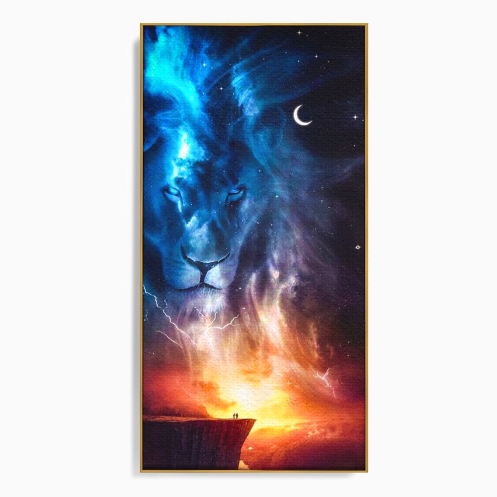 Leinwandbilder Premium, LuxCanva® M1390, Begegnung mit dem Unendlichen, Blitz, Halbmond, Universum, Sterne, Sonnenuntergang, Mond, Sonnenuntergang, Mond, Mond, Himmel, Mysterium, Geist, Geist, Magie, Büro, Wohnen, Kinderzimmer