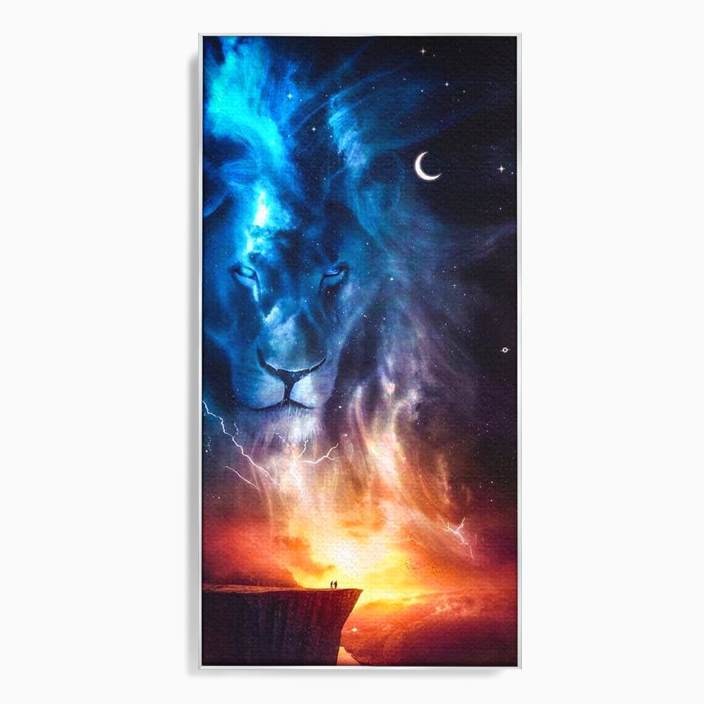 Leinwandbilder Premium, LuxCanva® M1390, Begegnung mit dem Unendlichen, Blitz, Halbmond, Universum, Sterne, Sonnenuntergang, Mond, Sonnenuntergang, Mond, Mond, Himmel, Mysterium, Geist, Geist, Magie, Büro, Wohnen, Kinderzimmer