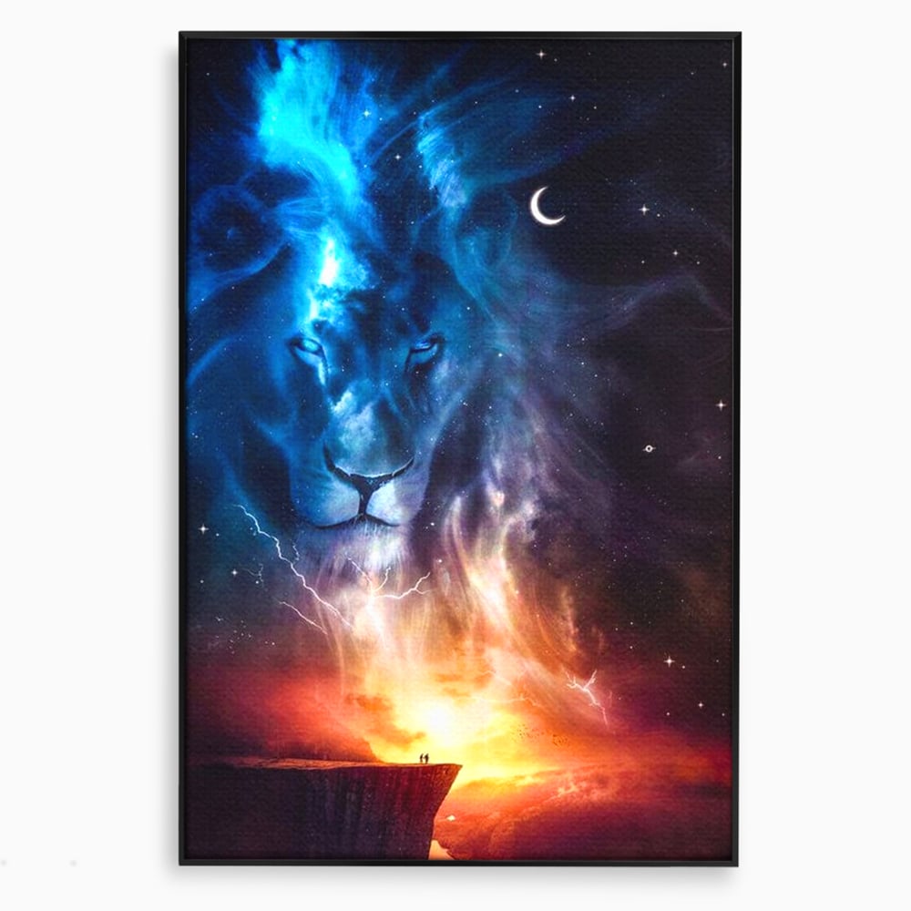 Leinwandbilder Premium, LuxCanva® M1390, Begegnung mit dem Unendlichen, Blitz, Halbmond, Universum, Sterne, Sonnenuntergang, Mond, Sonnenuntergang, Mond, Mond, Himmel, Mysterium, Geist, Geist, Magie, Büro, Wohnen, Kinderzimmer