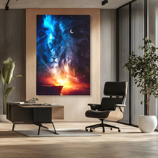 Leinwandbilder Premium, LuxCanva® M1390, Begegnung mit dem Unendlichen, Blitz, Halbmond, Universum, Sterne, Sonnenuntergang, Mond, Sonnenuntergang, Mond, Mond, Himmel, Mysterium, Geist, Geist, Magie, Büro, Wohnen, Kinderzimmer