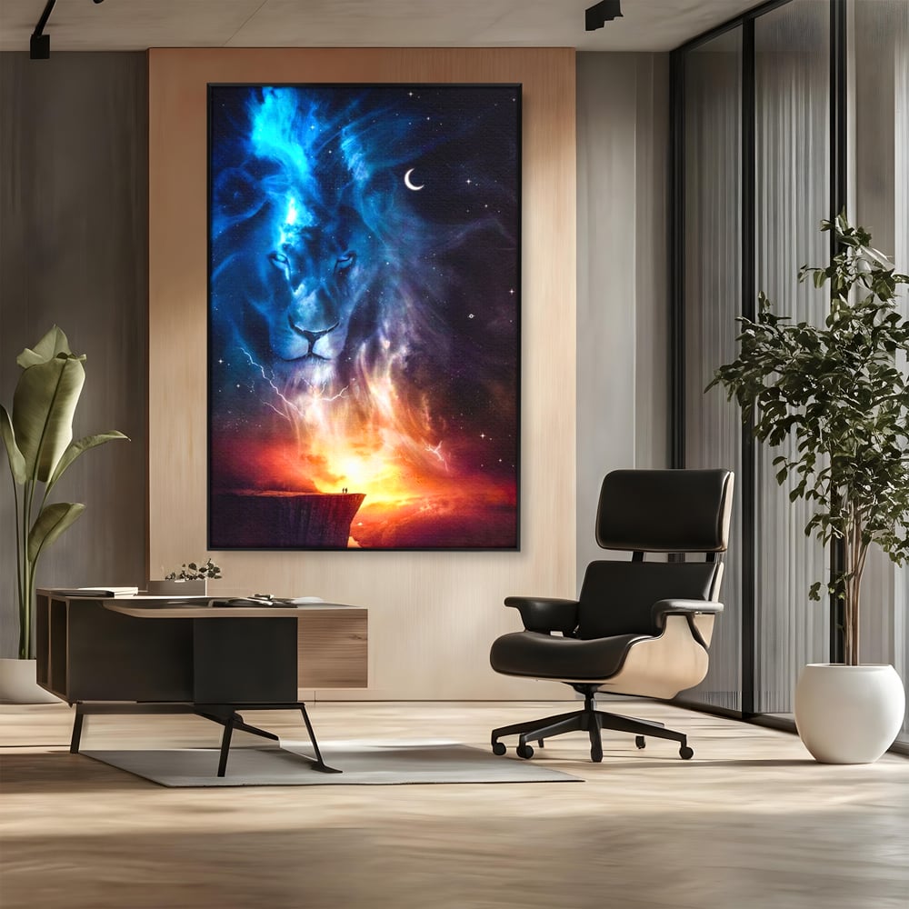 Leinwandbilder Premium, LuxCanva® M1390, Begegnung mit dem Unendlichen, Blitz, Halbmond, Universum, Sterne, Sonnenuntergang, Mond, Sonnenuntergang, Mond, Mond, Himmel, Mysterium, Geist, Geist, Magie, Büro, Wohnen, Kinderzimmer
