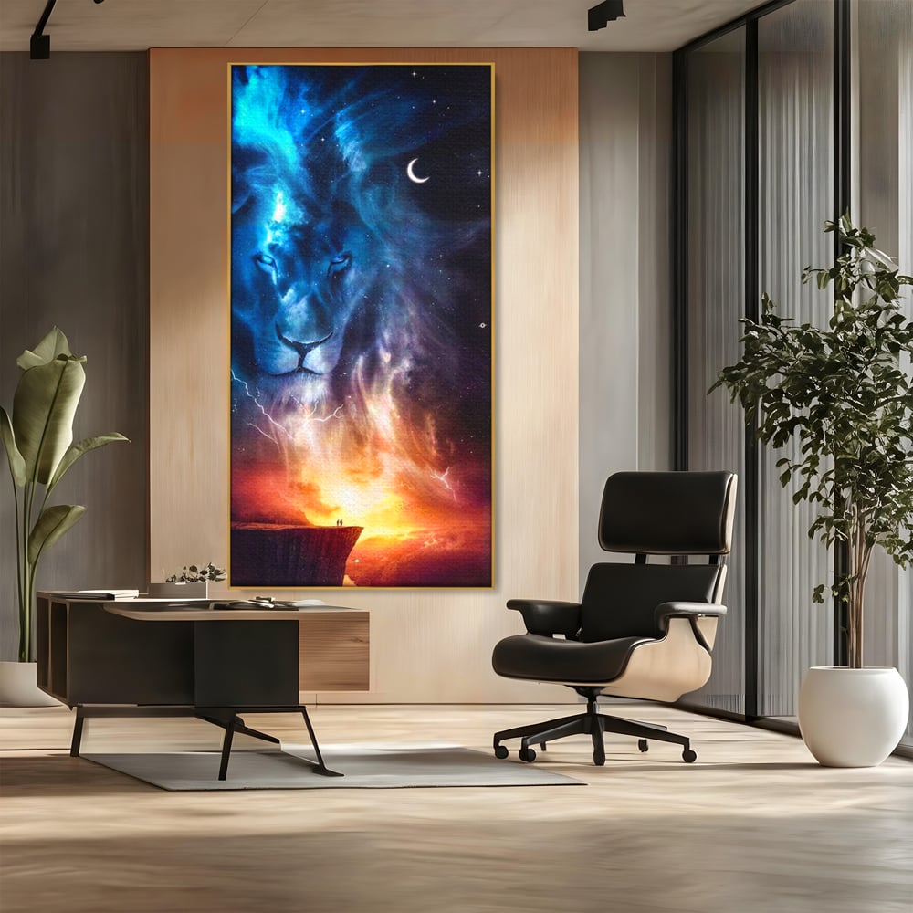 Leinwandbilder Premium, LuxCanva® M1390, Begegnung mit dem Unendlichen, Blitz, Halbmond, Universum, Sterne, Sonnenuntergang, Mond, Sonnenuntergang, Mond, Mond, Himmel, Mysterium, Geist, Geist, Magie, Büro, Wohnen, Kinderzimmer