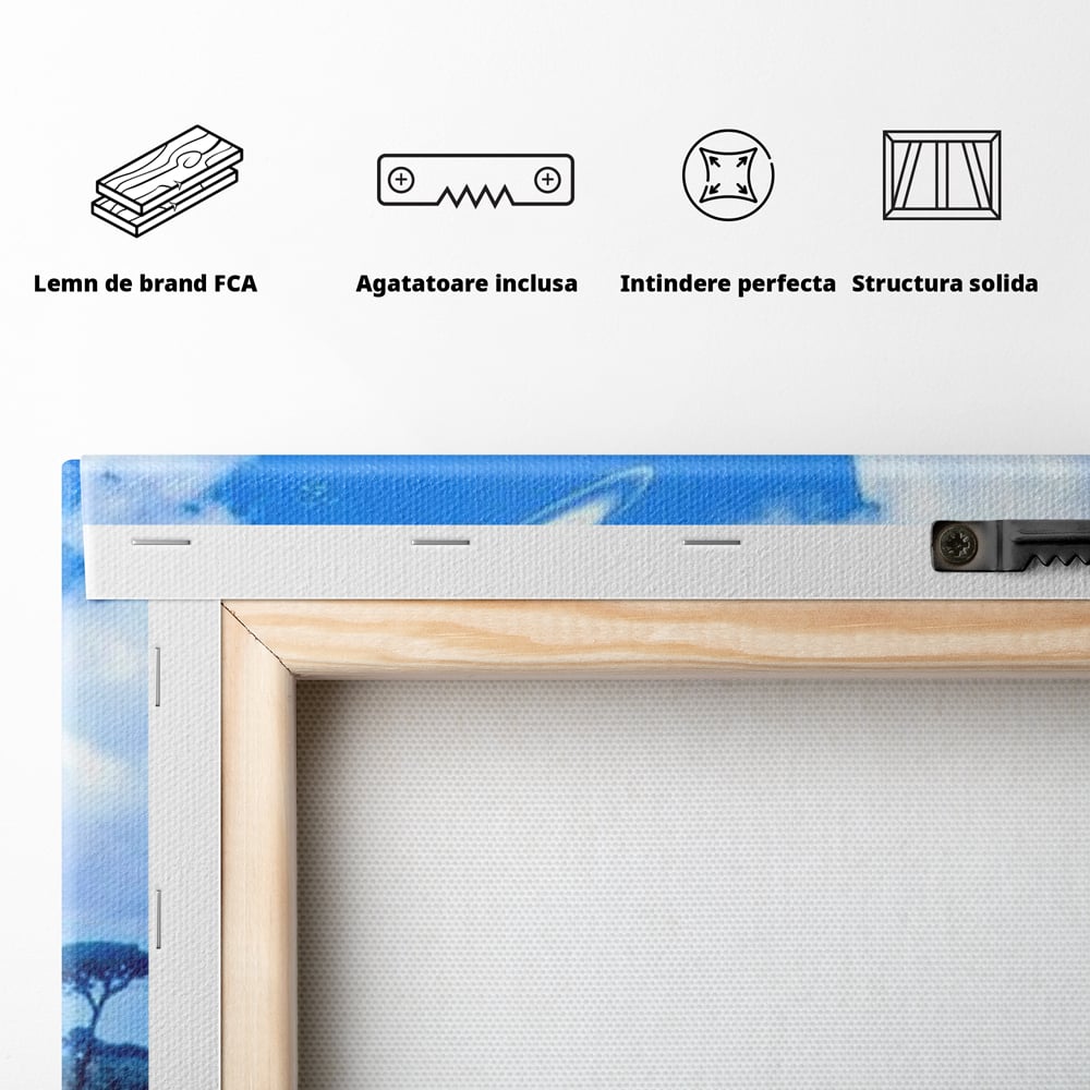 Leinwand Wandkunst Canvas Premium, LuxCanva® M1391, Wächter der Planeten, Löwe, Planeten, Mond, Saturn, Himmel, Klar, Licht, Pracht, Schmetterling, Savanne, Büro, Wohnen, Kinderzimmer
