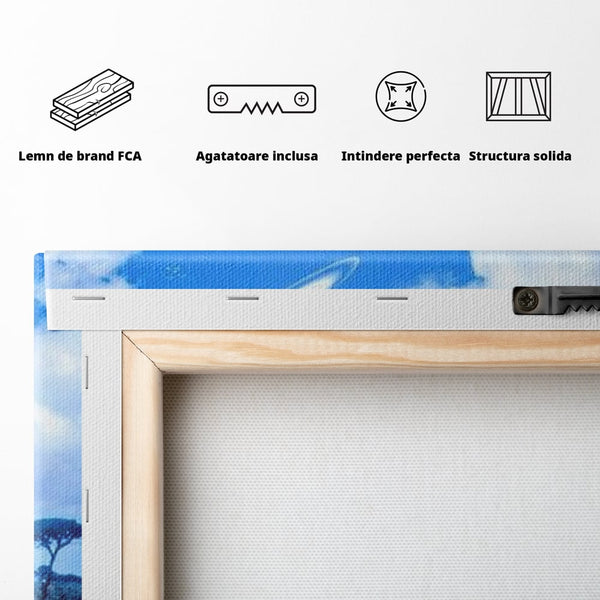 Leinwand Wandkunst Canvas Premium, LuxCanva® M1391, Wächter der Planeten, Löwe, Planeten, Mond, Saturn, Himmel, Klar, Licht, Pracht, Schmetterling, Savanne, Büro, Wohnen, Kinderzimmer