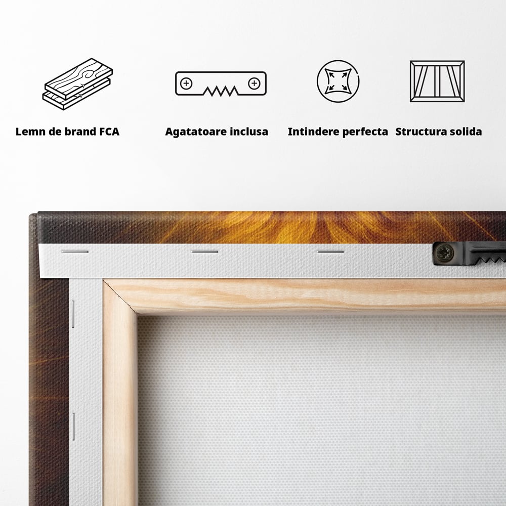 Leinwandbilder Premium, LuxCanva® M1397, Herrlichkeit des Feuers, Licht, strahlend, königlich, Tier, wild, majestätisch, edel, nobel, Löwe, Portrait, abstrakt, Büro, Wohnen, Kinderzimmer