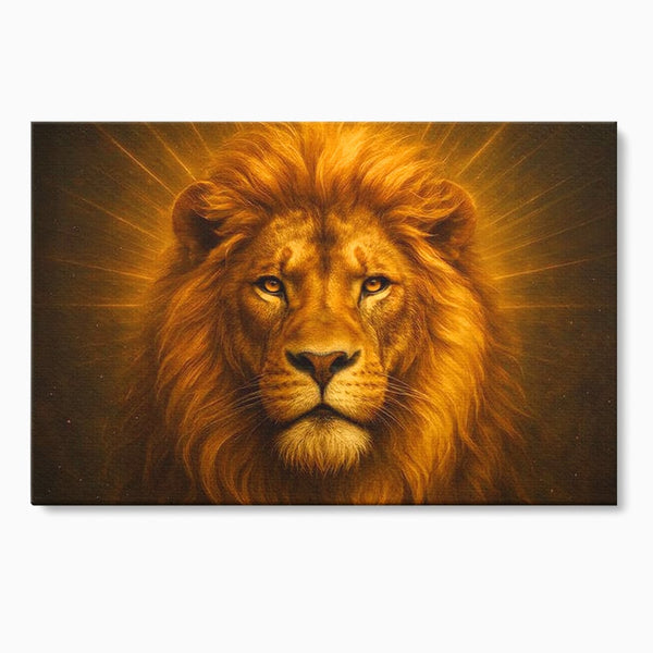 Leinwandbilder Premium, LuxCanva® M1397, Herrlichkeit des Feuers, Licht, strahlend, königlich, Tier, wild, majestätisch, edel, nobel, Löwe, Portrait, abstrakt, Büro, Wohnen, Kinderzimmer