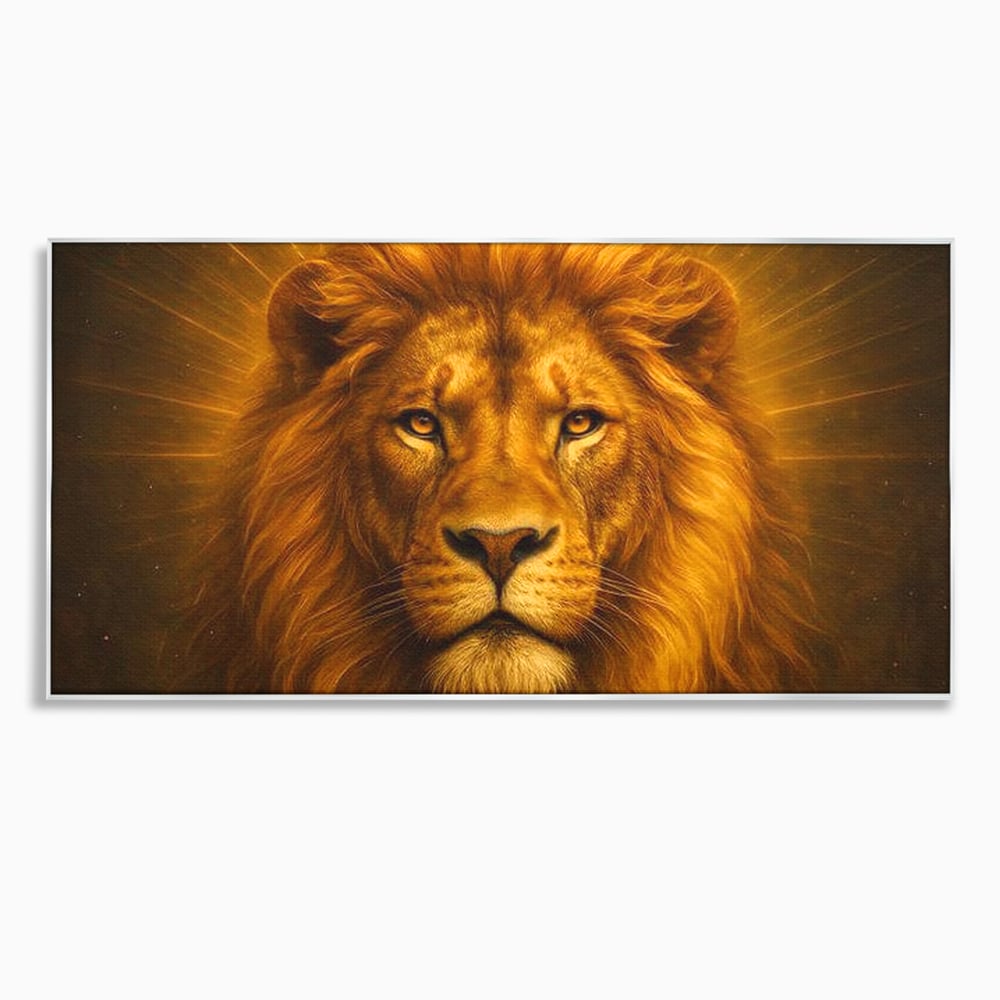Leinwandbilder Premium, LuxCanva® M1397, Herrlichkeit des Feuers, Licht, strahlend, königlich, Tier, wild, majestätisch, edel, nobel, Löwe, Portrait, abstrakt, Büro, Wohnen, Kinderzimmer