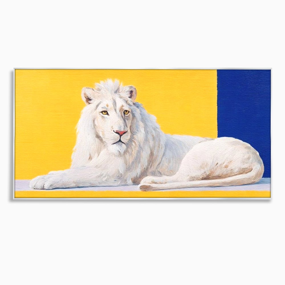 Leinwand Premium Canvas Wandbilder, LuxCanva® M1399, Königliche Komposition, Reinheit, König, Gemälde, Modern, Entspannend, Weisheit, Löwe, Tier, Büro, Wohnen, Kinderzimmer