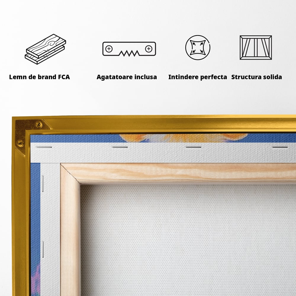 Leinwand Wandkunst Premium, LuxCanva® M1400, Pastell Leinwand Wandkunst, Pastell, Löwe, Tier, Wild, Exotisch, Dschungel, Natur, Natur, Malerei, Vegetation, Gelassenheit, Büro, Wohnen, Kinderzimmer