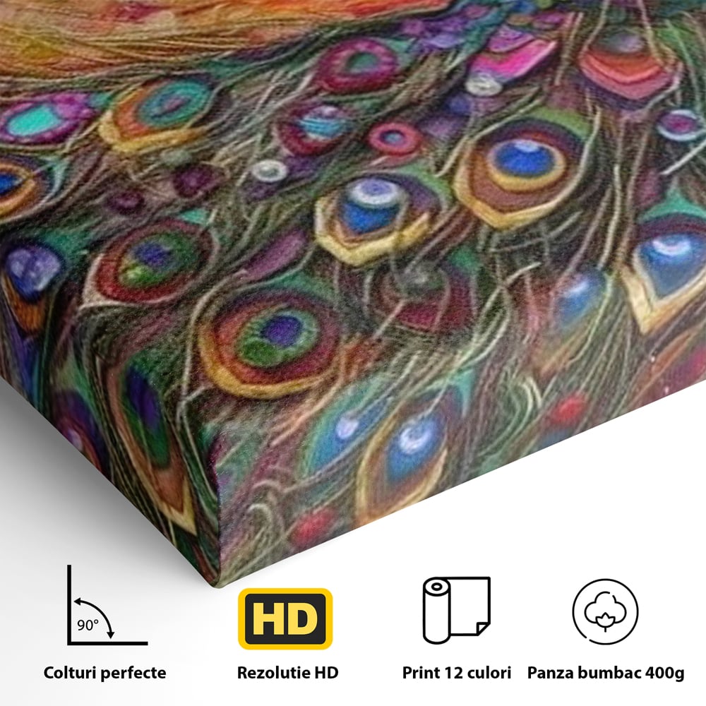 Leinwandbilder Premium, LuxCanva® M1401, Waltz of Colours, Pfau, Vogel, Vogel, Schwanz, Federn, Exotisch, Elegant, Abstrakt, Multicolor, Pracht, Büro, Wohnen, Kinderzimmer
