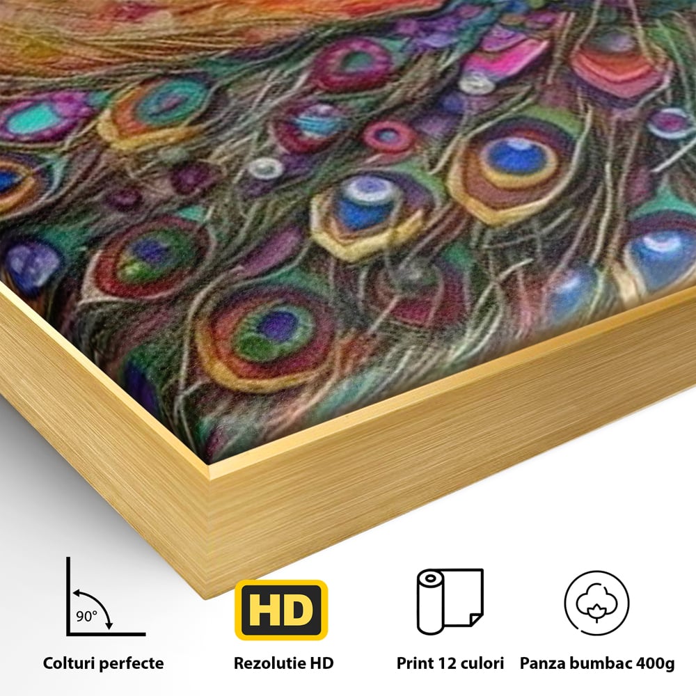 Leinwandbilder Premium, LuxCanva® M1401, Waltz of Colours, Pfau, Vogel, Vogel, Schwanz, Federn, Exotisch, Elegant, Abstrakt, Multicolor, Pracht, Büro, Wohnen, Kinderzimmer