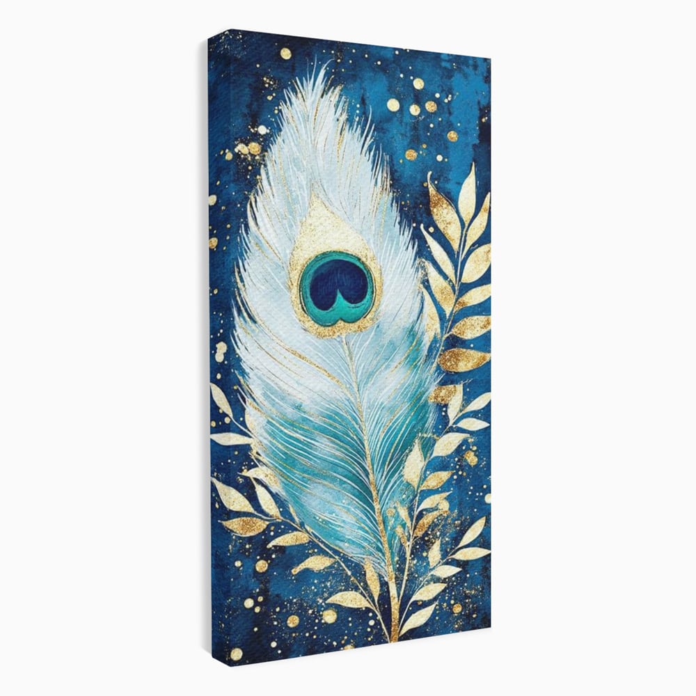 Tablou Canvas Premium, LuxCanva® M1402, O Pana Fermecata, Paun, Penaj, Auriu, Stralucitor, Elegant, Lux, Exotic, Rafinament, Detaliat, Abstract, Birou, Living, Camera Copil