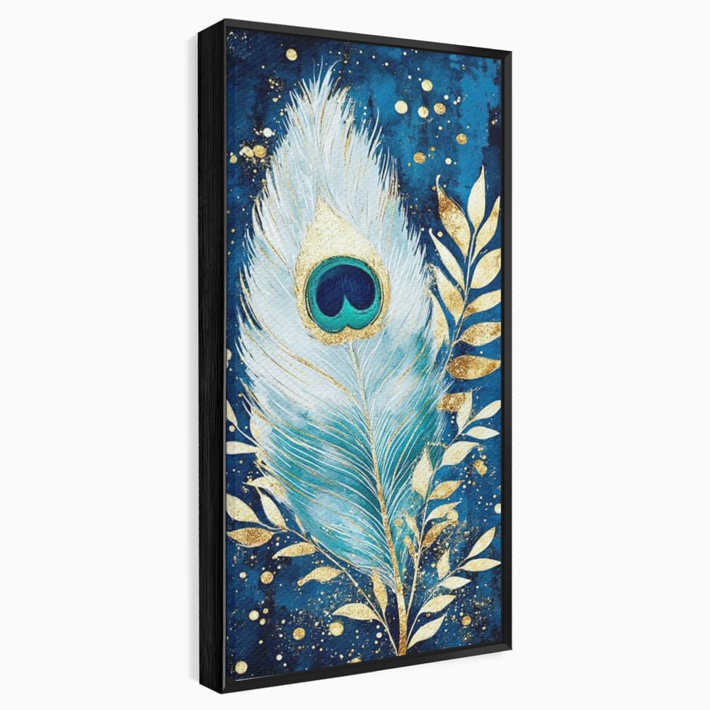 Tablou Canvas Premium, LuxCanva® M1402, O Pana Fermecata, Paun, Penaj, Auriu, Stralucitor, Elegant, Lux, Exotic, Rafinament, Detaliat, Abstract, Birou, Living, Camera Copil