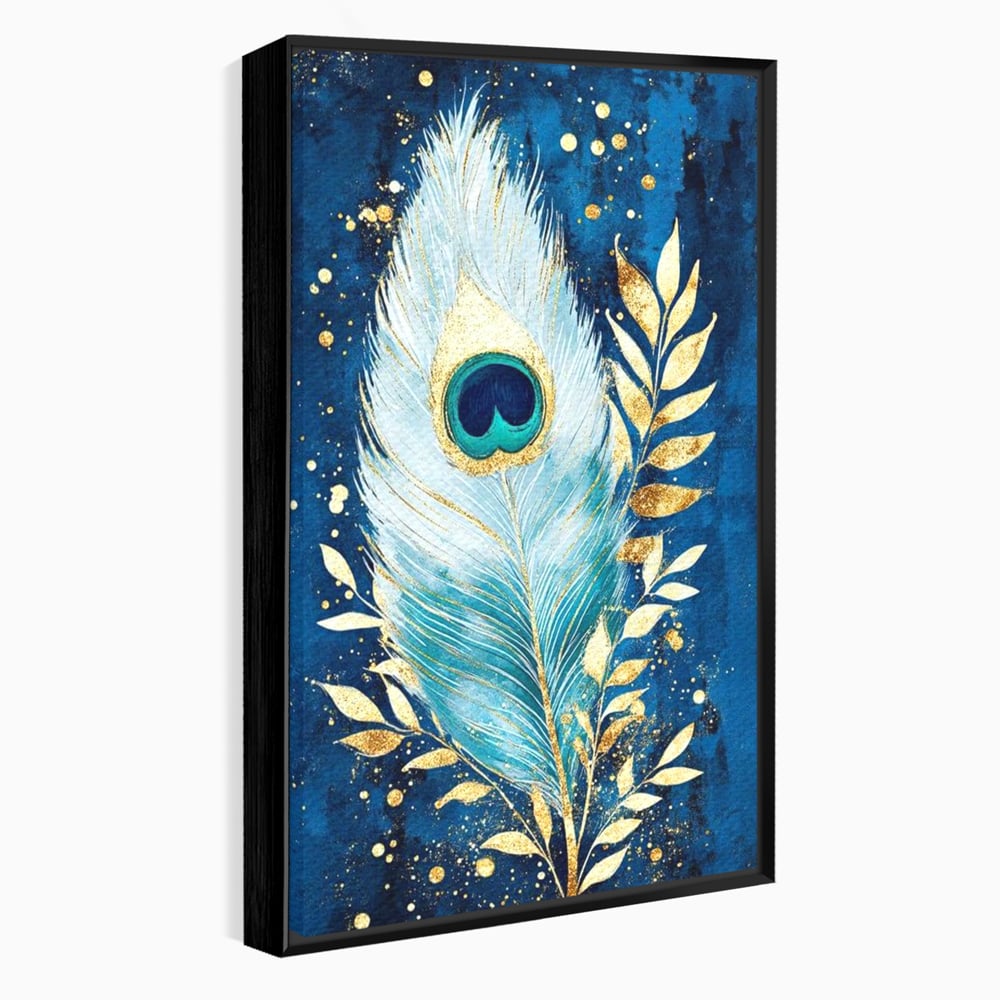 Tablou Canvas Premium, LuxCanva® M1402, O Pana Fermecata, Paun, Penaj, Auriu, Stralucitor, Elegant, Lux, Exotic, Rafinament, Detaliat, Abstract, Birou, Living, Camera Copil