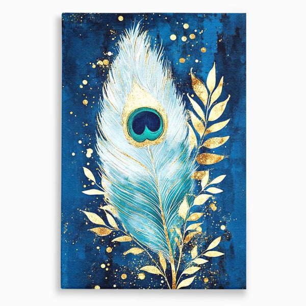 Tablou Canvas Premium, LuxCanva® M1402, O Pana Fermecata, Paun, Penaj, Auriu, Stralucitor, Elegant, Lux, Exotic, Rafinament, Detaliat, Abstract, Birou, Living, Camera Copil