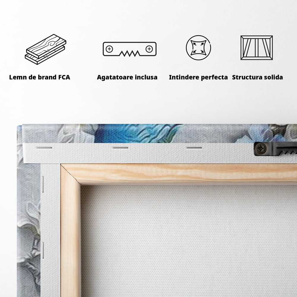 Tablou Canvas Premium, LuxCanva® M1404, Ascuns printre Magnolii, Pasare, Penaj, Flori, Ramuri, Eleganta, Paun, Coada, Petale, Natura, Pictura, Birou, Living, Camera Copil
