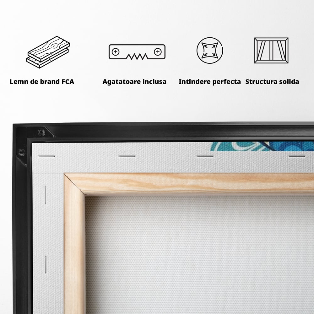 Leinwand Premium Canvas Wandkunst, LuxCanva® M1405, Exotische Essenz, Abstrakte Kunst, Grafik, Modern, Malerei, Pfau, Feder, Design, Vogel, Charmant, Büro, Wohnen, Kinderzimmer