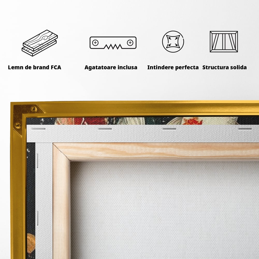 Tablou Canvas Premium, LuxCanva® M1411, Alchimie in Apa, Acvatic, Pesti, Apa, Solzi, Koi, Armonie, Dans, Prosperitate, Valuri, Pictura, Vitalitate, Birou, Living, Camera Copil