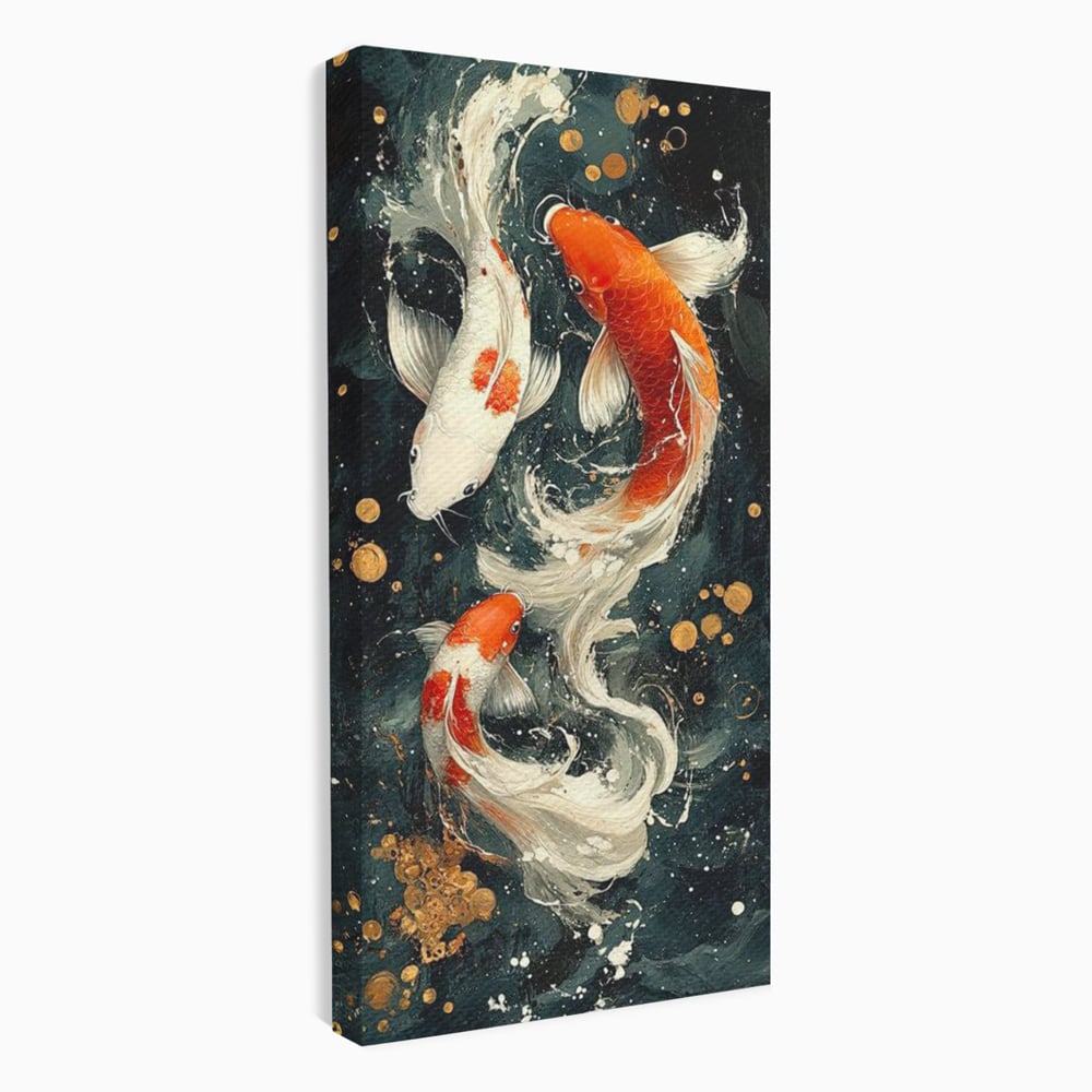 Tablou Canvas Premium, LuxCanva® M1411, Alchimie in Apa, Acvatic, Pesti, Apa, Solzi, Koi, Armonie, Dans, Prosperitate, Valuri, Pictura, Vitalitate, Birou, Living, Camera Copil