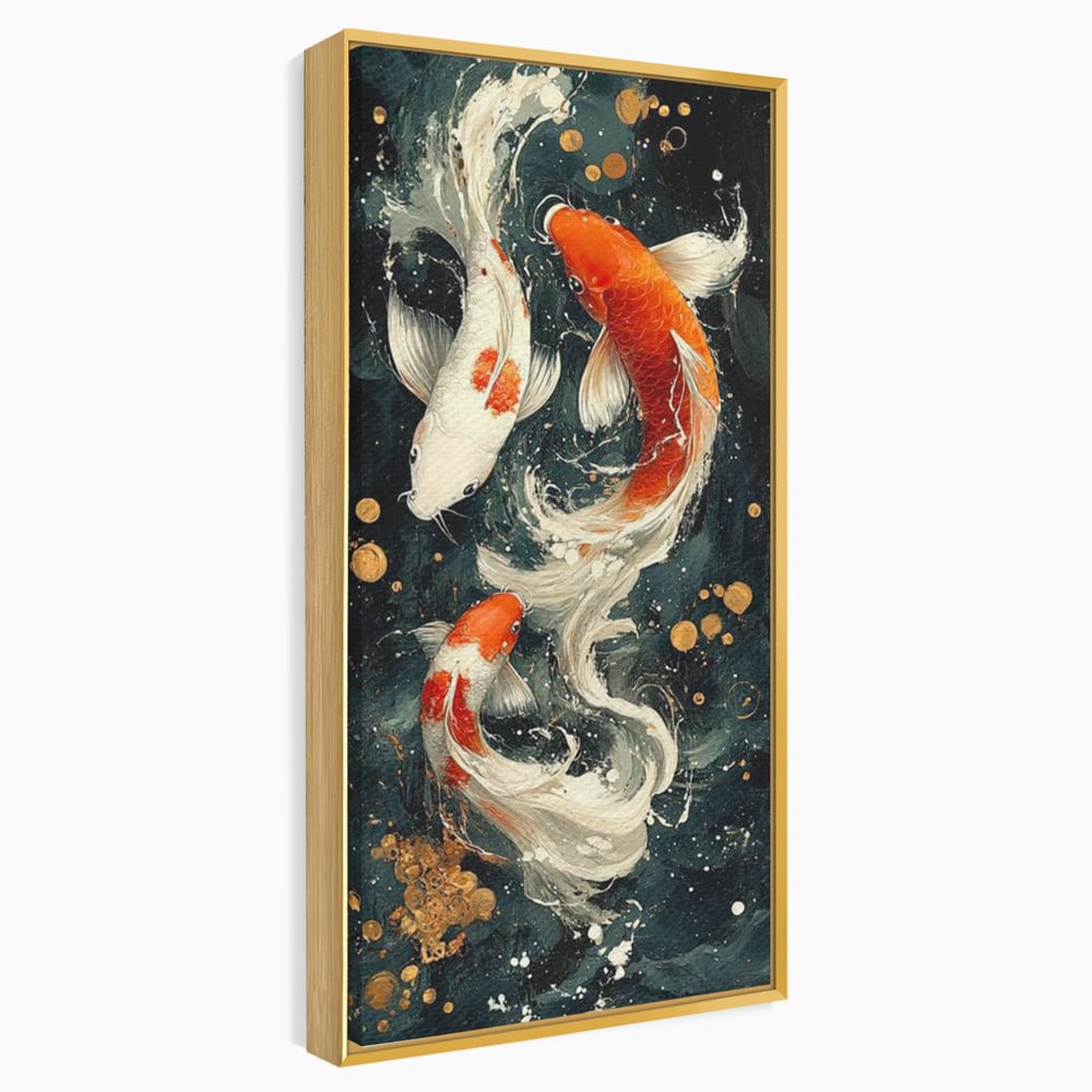Tablou Canvas Premium, LuxCanva® M1411, Alchimie in Apa, Acvatic, Pesti, Apa, Solzi, Koi, Armonie, Dans, Prosperitate, Valuri, Pictura, Vitalitate, Birou, Living, Camera Copil