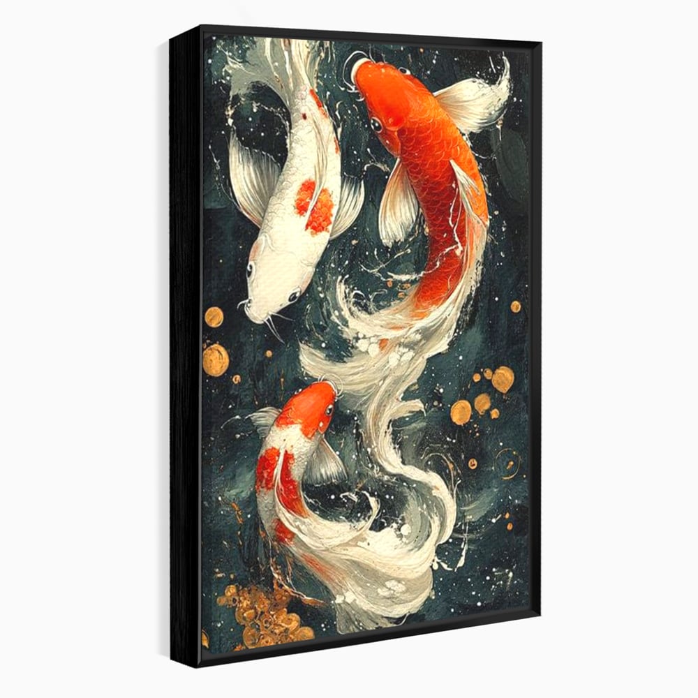 Tablou Canvas Premium, LuxCanva® M1411, Alchimie in Apa, Acvatic, Pesti, Apa, Solzi, Koi, Armonie, Dans, Prosperitate, Valuri, Pictura, Vitalitate, Birou, Living, Camera Copil