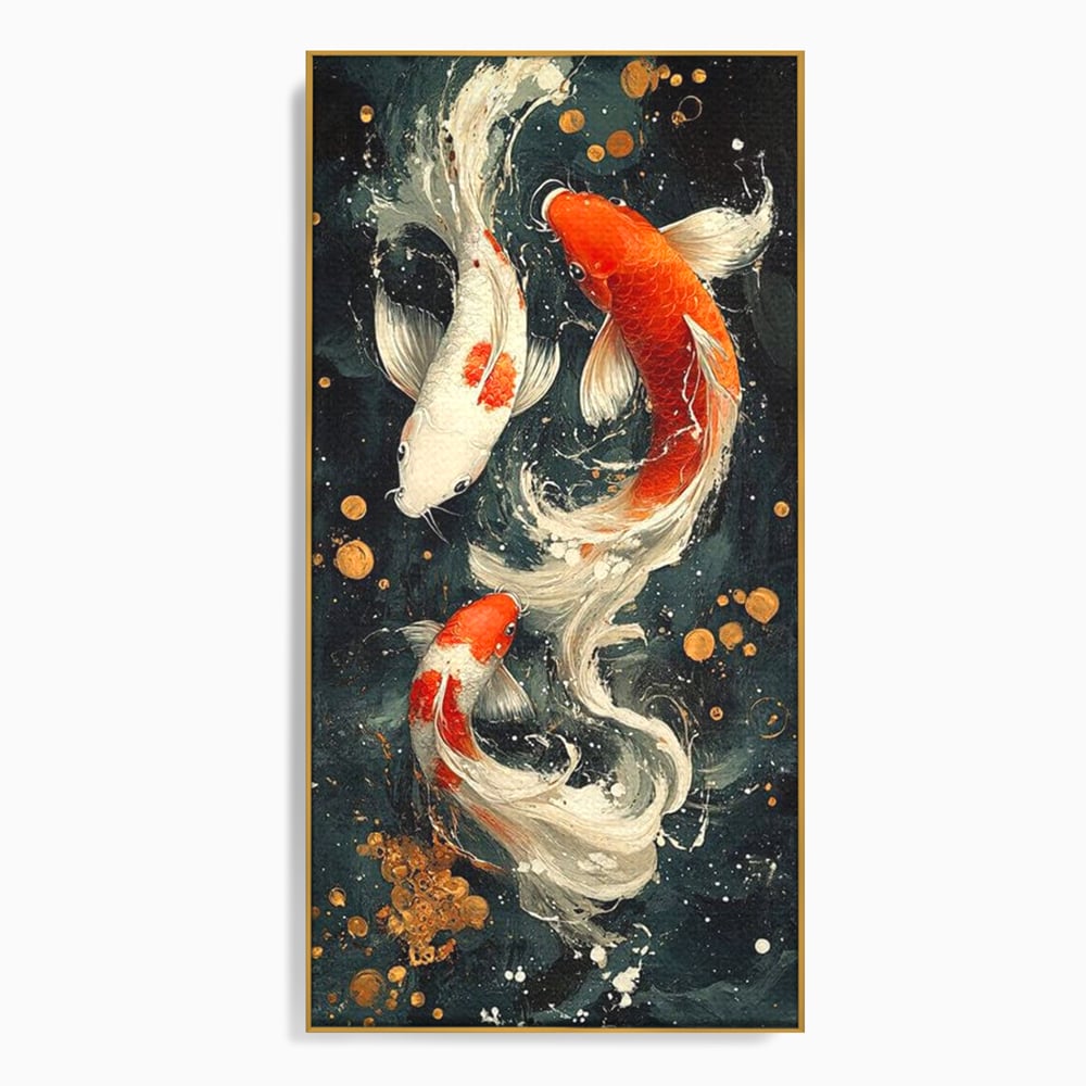 Tablou Canvas Premium, LuxCanva® M1411, Alchimie in Apa, Acvatic, Pesti, Apa, Solzi, Koi, Armonie, Dans, Prosperitate, Valuri, Pictura, Vitalitate, Birou, Living, Camera Copil
