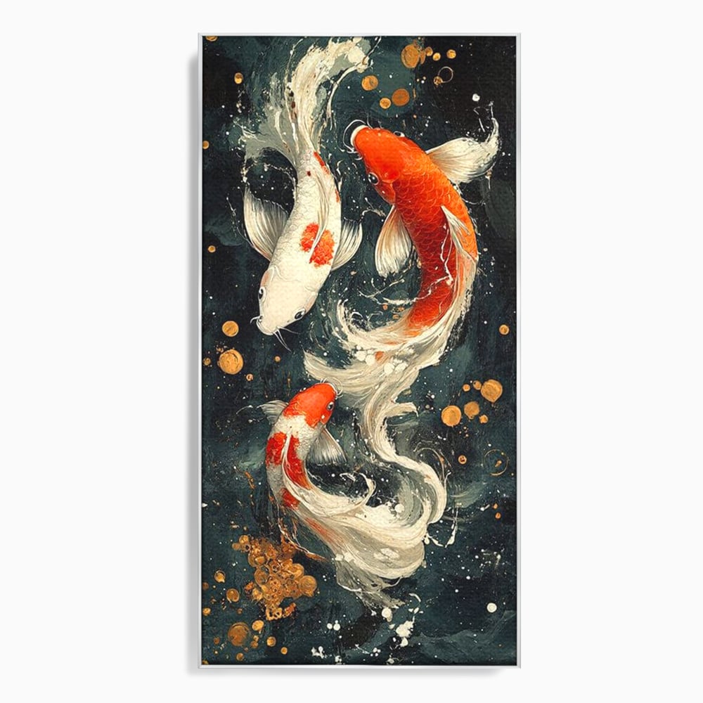 Tablou Canvas Premium, LuxCanva® M1411, Alchimie in Apa, Acvatic, Pesti, Apa, Solzi, Koi, Armonie, Dans, Prosperitate, Valuri, Pictura, Vitalitate, Birou, Living, Camera Copil