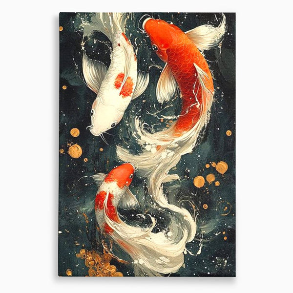 Tablou Canvas Premium, LuxCanva® M1411, Alchimie in Apa, Acvatic, Pesti, Apa, Solzi, Koi, Armonie, Dans, Prosperitate, Valuri, Pictura, Vitalitate, Birou, Living, Camera Copil