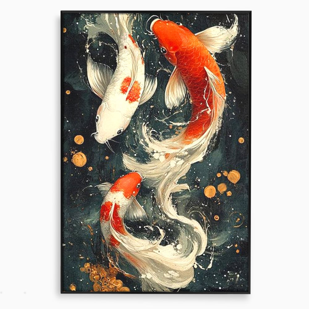 Tablou Canvas Premium, LuxCanva® M1411, Alchimie in Apa, Acvatic, Pesti, Apa, Solzi, Koi, Armonie, Dans, Prosperitate, Valuri, Pictura, Vitalitate, Birou, Living, Camera Copil