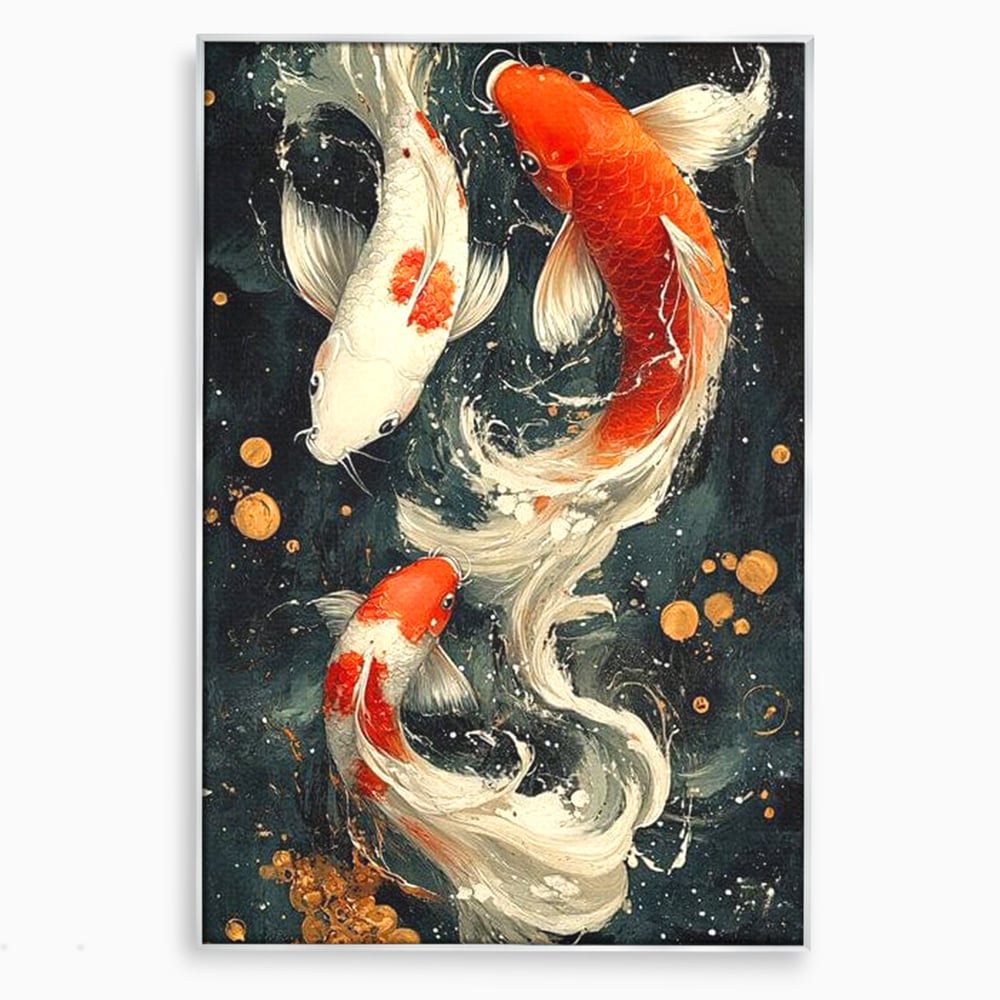 Tablou Canvas Premium, LuxCanva® M1411, Alchimie in Apa, Acvatic, Pesti, Apa, Solzi, Koi, Armonie, Dans, Prosperitate, Valuri, Pictura, Vitalitate, Birou, Living, Camera Copil