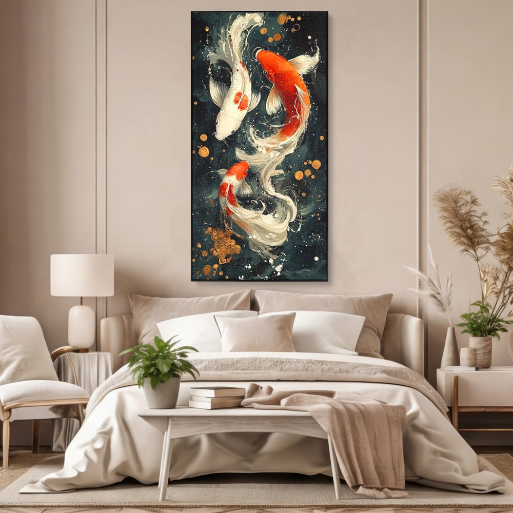 Tablou Canvas Premium, LuxCanva® M1411, Alchimie in Apa, Acvatic, Pesti, Apa, Solzi, Koi, Armonie, Dans, Prosperitate, Valuri, Pictura, Vitalitate, Birou, Living, Camera Copil