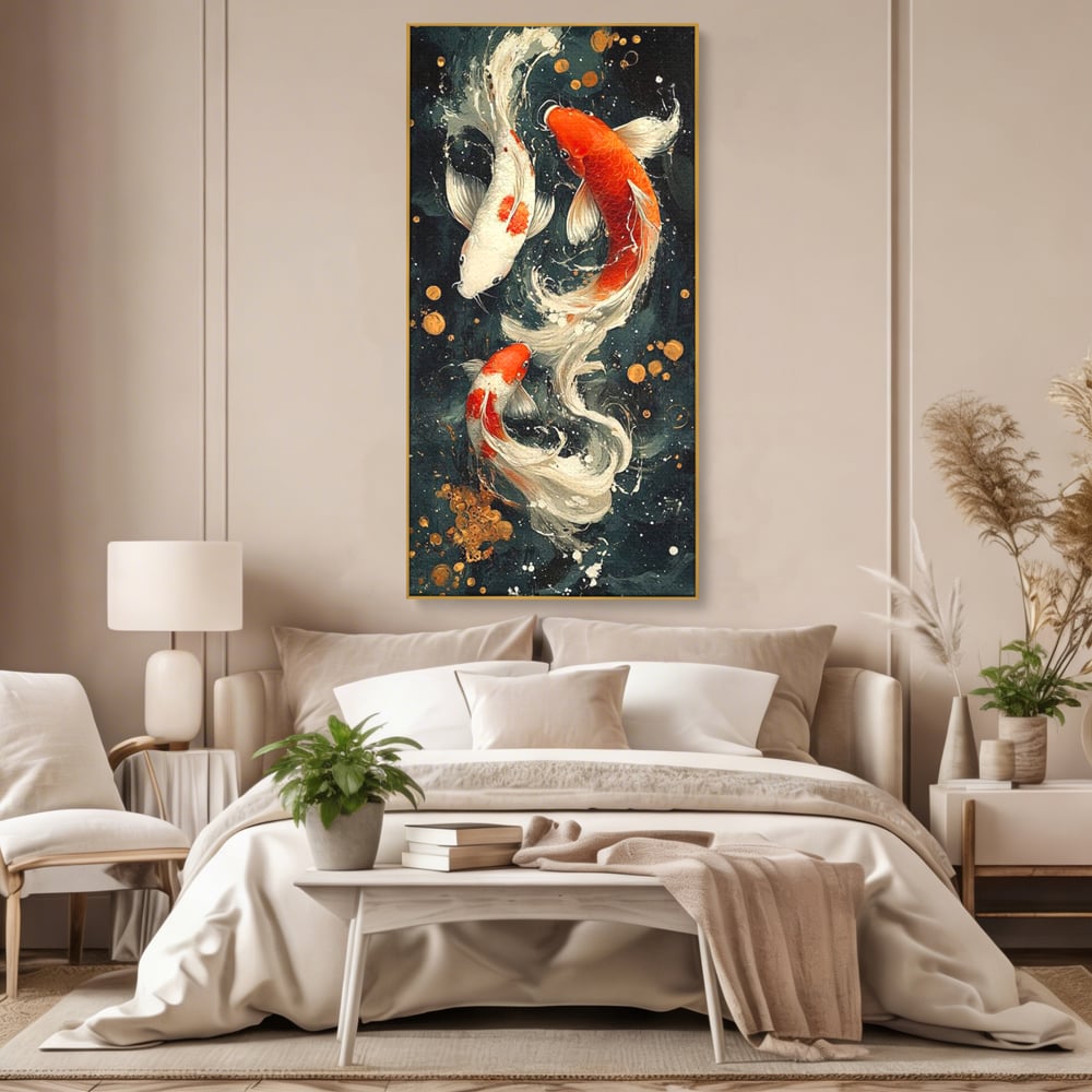 Tablou Canvas Premium, LuxCanva® M1411, Alchimie in Apa, Acvatic, Pesti, Apa, Solzi, Koi, Armonie, Dans, Prosperitate, Valuri, Pictura, Vitalitate, Birou, Living, Camera Copil