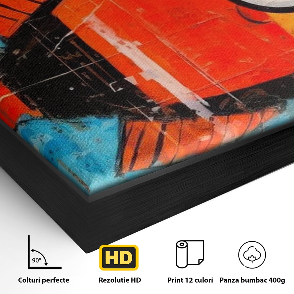 Leinwand Premium Canvas Wandkunst, LuxCanva® M1413, Ozeanauge, Fisch, Ozean, aquatisch, abstrakt, modern, Pop Art, animiert, Linien, Formen, Skalen, Büro, Wohnen, Babyzimmer