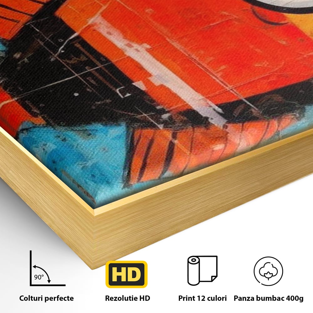 Leinwand Premium Canvas Wandkunst, LuxCanva® M1413, Ozeanauge, Fisch, Ozean, aquatisch, abstrakt, modern, Pop Art, animiert, Linien, Formen, Skalen, Büro, Wohnen, Babyzimmer