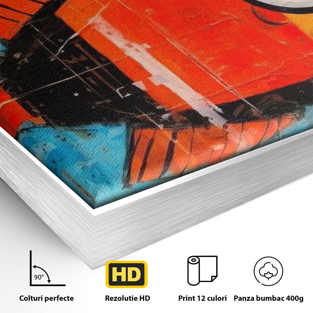 Leinwand Premium Canvas Wandkunst, LuxCanva® M1413, Ozeanauge, Fisch, Ozean, aquatisch, abstrakt, modern, Pop Art, animiert, Linien, Formen, Skalen, Büro, Wohnen, Babyzimmer