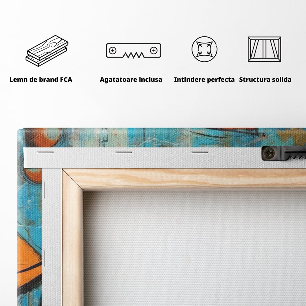 Leinwand Premium Canvas Wandkunst, LuxCanva® M1413, Ozeanauge, Fisch, Ozean, aquatisch, abstrakt, modern, Pop Art, animiert, Linien, Formen, Skalen, Büro, Wohnen, Babyzimmer
