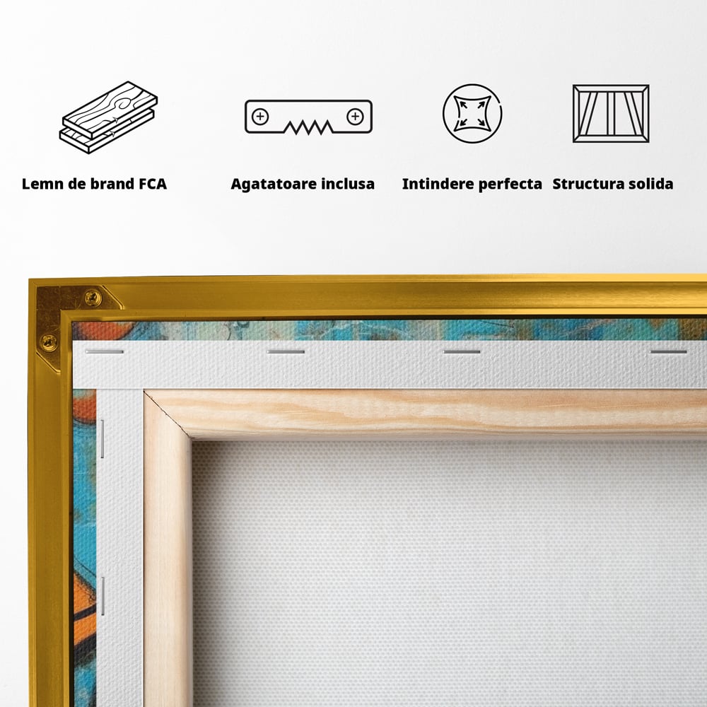 Leinwand Premium Canvas Wandkunst, LuxCanva® M1413, Ozeanauge, Fisch, Ozean, aquatisch, abstrakt, modern, Pop Art, animiert, Linien, Formen, Skalen, Büro, Wohnen, Babyzimmer
