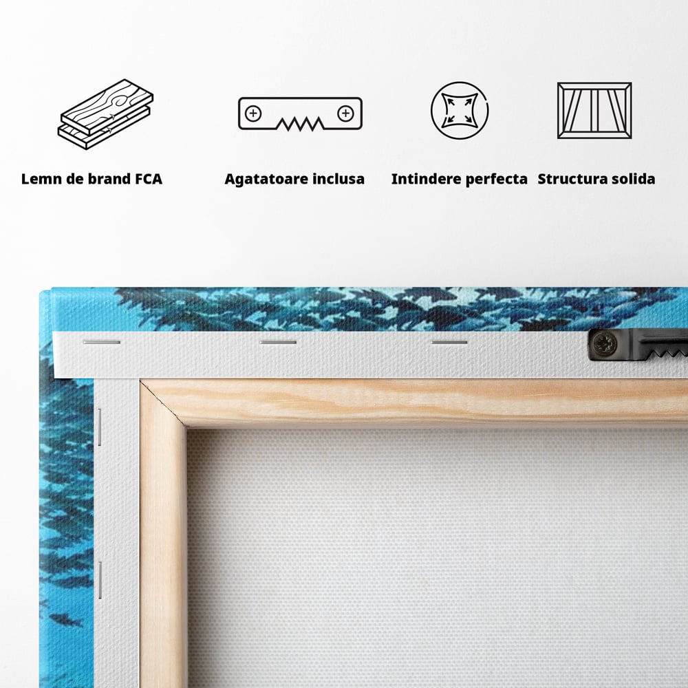Leinwand Wandkunst Canvas Premium, LuxCanva® M1415, Ozean Dressing, Taucher, Wasser, Ozean, Fisch, Kreis, Kreis, Strudel, tief, Licht, Tanzen, Büro, Wohnen, Kinderzimmer