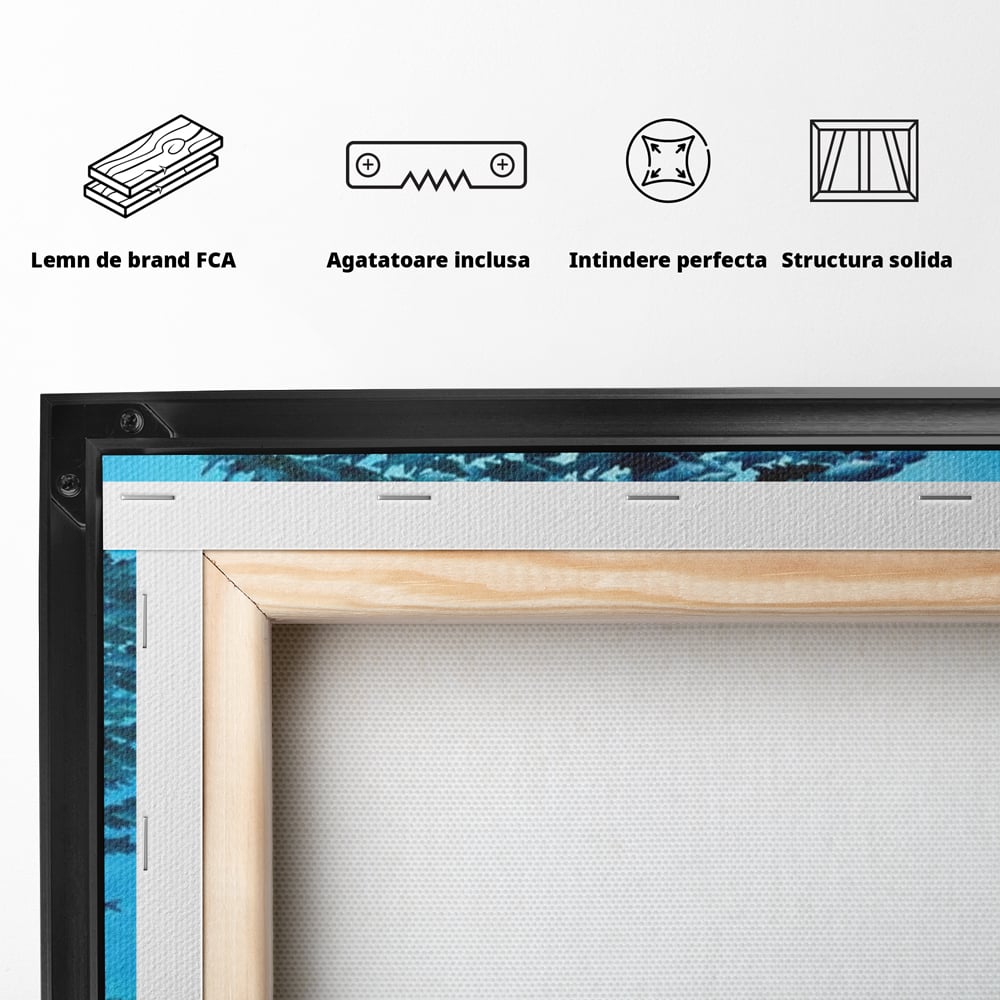 Leinwand Wandkunst Canvas Premium, LuxCanva® M1415, Ozean Dressing, Taucher, Wasser, Ozean, Fisch, Kreis, Kreis, Strudel, tief, Licht, Tanzen, Büro, Wohnen, Kinderzimmer
