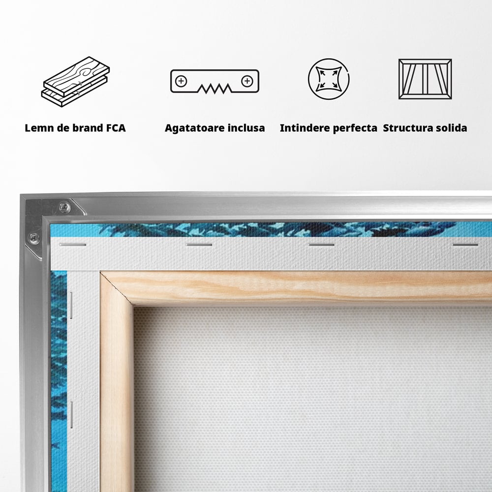 Leinwand Wandkunst Canvas Premium, LuxCanva® M1415, Ozean Dressing, Taucher, Wasser, Ozean, Fisch, Kreis, Kreis, Strudel, tief, Licht, Tanzen, Büro, Wohnen, Kinderzimmer
