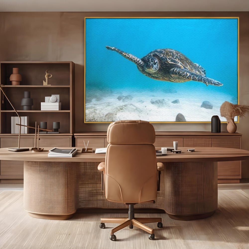 Leinwand Wandkunst Canvas Premium, LuxCanva® M1416, Unendlichkeit schwimmend, Schildkröte, Ozean, Sand, Freiheit, Gleichgewicht, Wasser, aquatisch, Frieden, Leben, Energie, Büro, Wohnen, Kinderzimmer